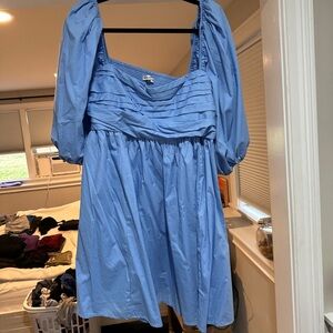Abercrombie & Fitch Light Blue Gathered Dress - XLT